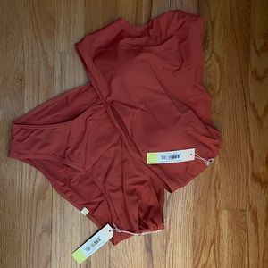 Terracotta Ruched Sidestroke Bikini